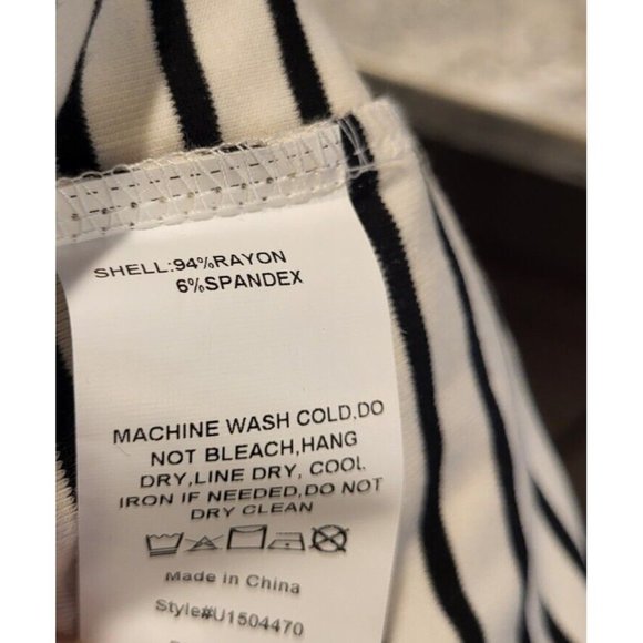 New Suzanne Betro Dolman Sleeve A Line Dress Black Ivory Stripe sz 4X - Picture 8 of 8